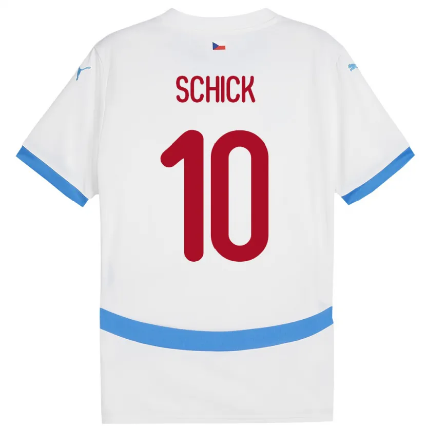 Danxen Męski Czechy Patrik Schick #10 Biały Wyjazdowa Koszulka 24-26 Koszulki Klubowe