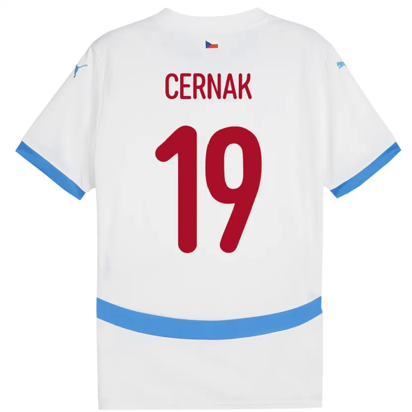 Danxen Męski Czechy Michal Cernak #19 Biały Wyjazdowa Koszulka 24-26 Koszulki Klubowe