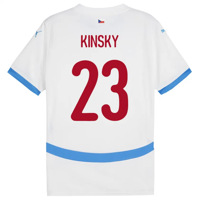 Danxen Męski Czechy Antonin Kinsky #23 Biały Wyjazdowa Koszulka 24-26 Koszulki Klubowe