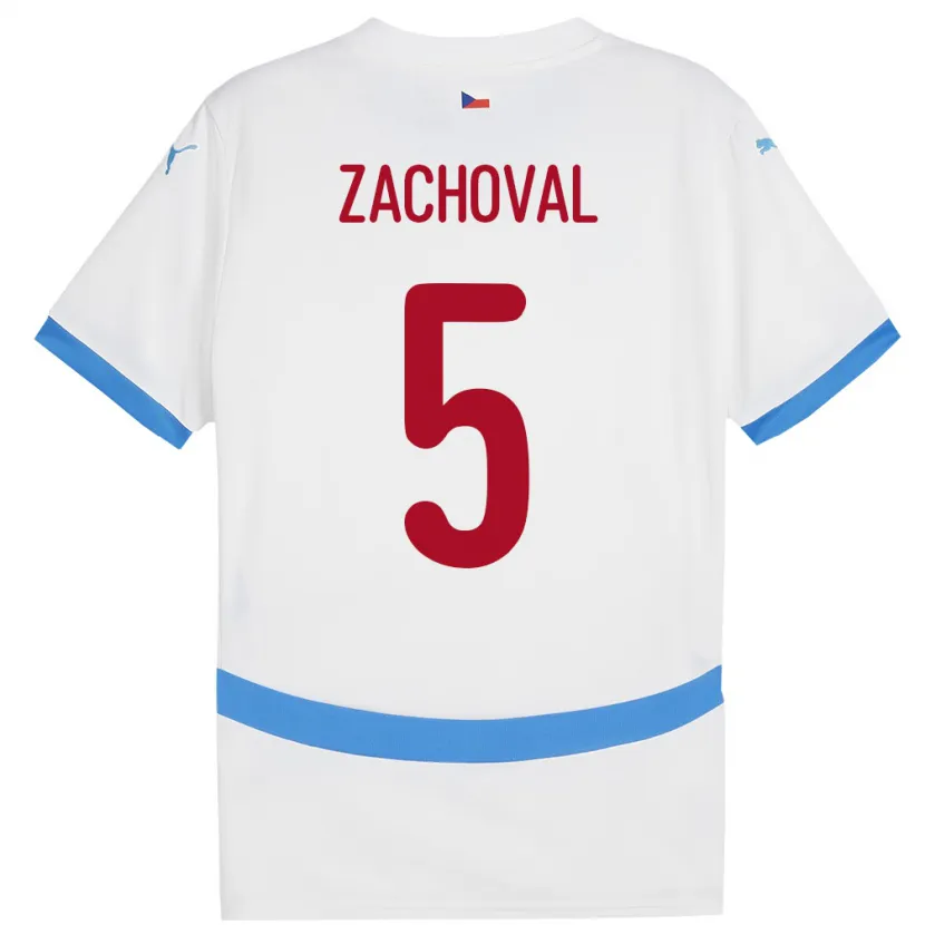 Danxen Męski Czechy Matej Zachoval #5 Biały Wyjazdowa Koszulka 24-26 Koszulki Klubowe