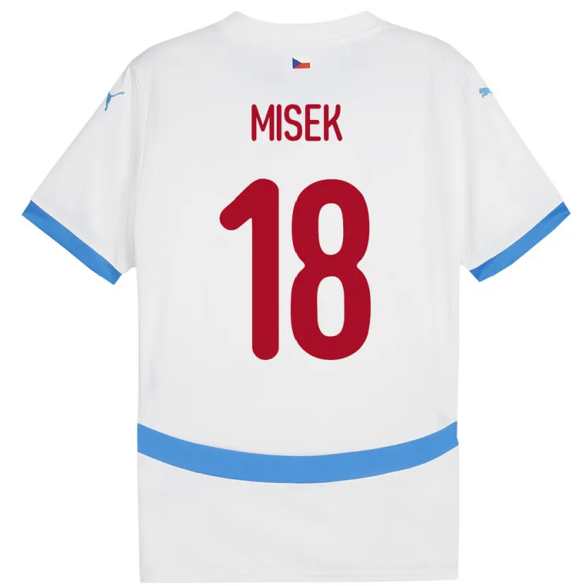 Danxen Męski Czechy Stepan Misek #18 Biały Wyjazdowa Koszulka 24-26 Koszulki Klubowe