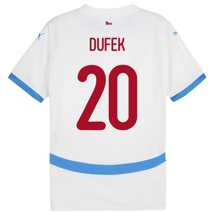 Danxen Męski Czechy Jakub Dufek #20 Biały Wyjazdowa Koszulka 24-26 Koszulki Klubowe