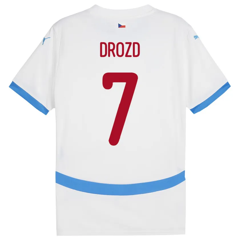Danxen Męski Czechy Simon Drozd #7 Biały Wyjazdowa Koszulka 24-26 Koszulki Klubowe