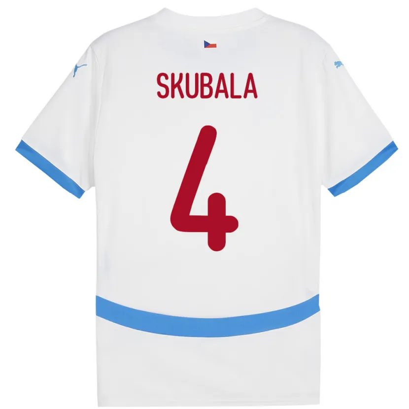 Danxen Męski Czechy Tomas Skubala #4 Biały Wyjazdowa Koszulka 24-26 Koszulki Klubowe
