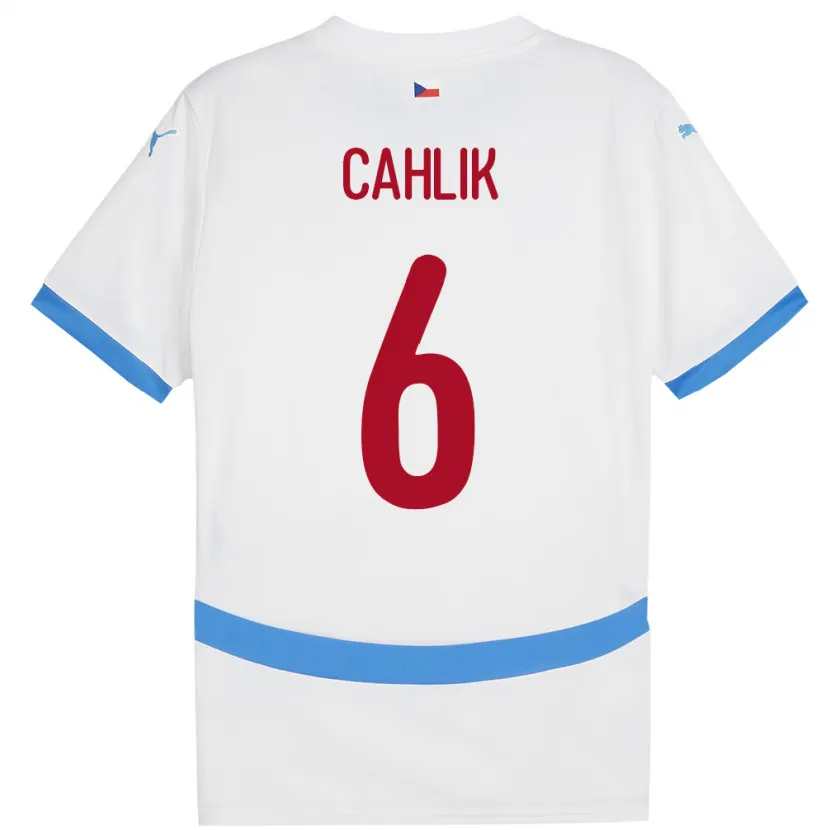 Danxen Męski Czechy Jakub Cahlik #6 Biały Wyjazdowa Koszulka 24-26 Koszulki Klubowe