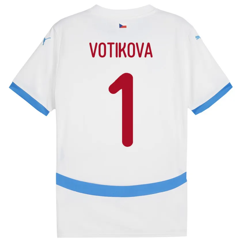 Danxen Męski Czechy Barbora Votíková #1 Biały Wyjazdowa Koszulka 24-26 Koszulki Klubowe