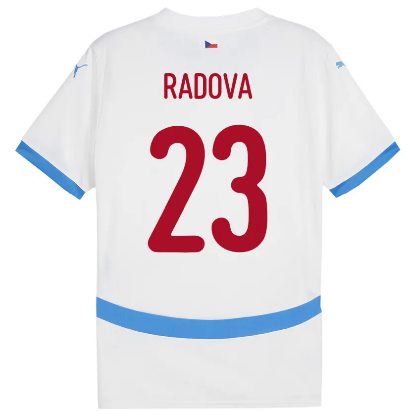 Danxen Męski Czechy Michaela Radová #23 Biały Wyjazdowa Koszulka 24-26 Koszulki Klubowe