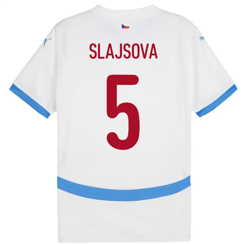 Danxen Męski Czechy Gabriela Šlajsová #5 Biały Wyjazdowa Koszulka 24-26 Koszulki Klubowe