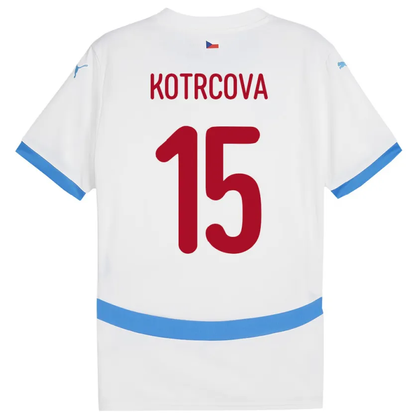 Danxen Męski Czechy Kateřina Kotrčová #15 Biały Wyjazdowa Koszulka 24-26 Koszulki Klubowe