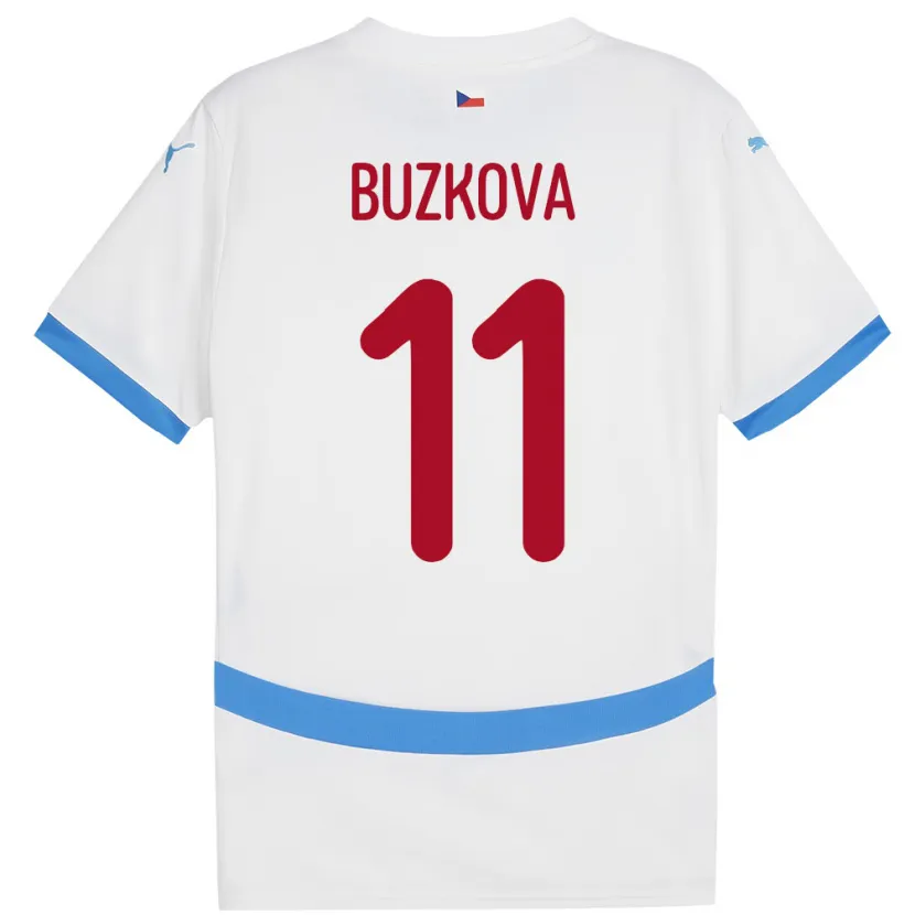 Danxen Męski Czechy Kateřina Bužková #11 Biały Wyjazdowa Koszulka 24-26 Koszulki Klubowe