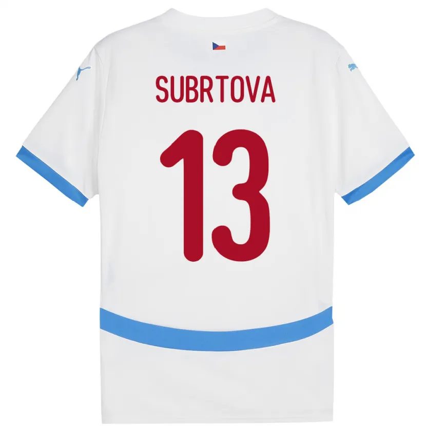 Danxen Męski Czechy Anna Šubrtová #13 Biały Wyjazdowa Koszulka 24-26 Koszulki Klubowe