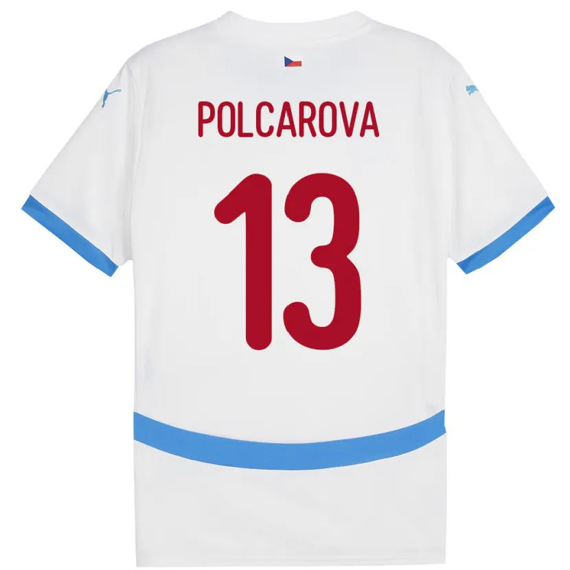 Danxen Męski Czechy Barbora Polcarová #13 Biały Wyjazdowa Koszulka 24-26 Koszulki Klubowe