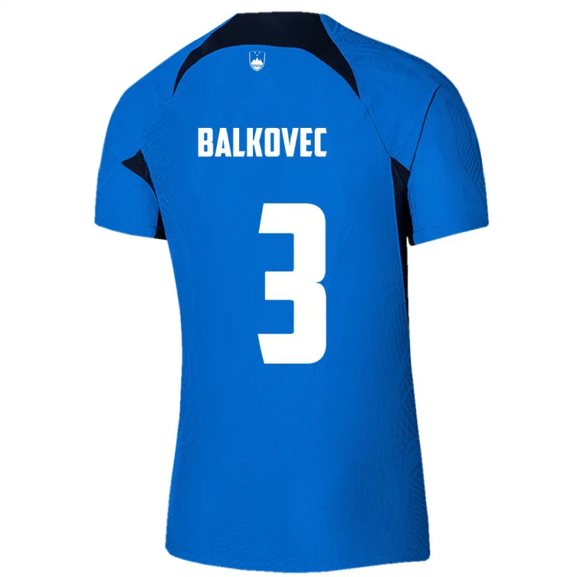 Danxen Męski Słowenia Jure Balkovec #3 Niebieski Wyjazdowa Koszulka 24-26 Koszulki Klubowe