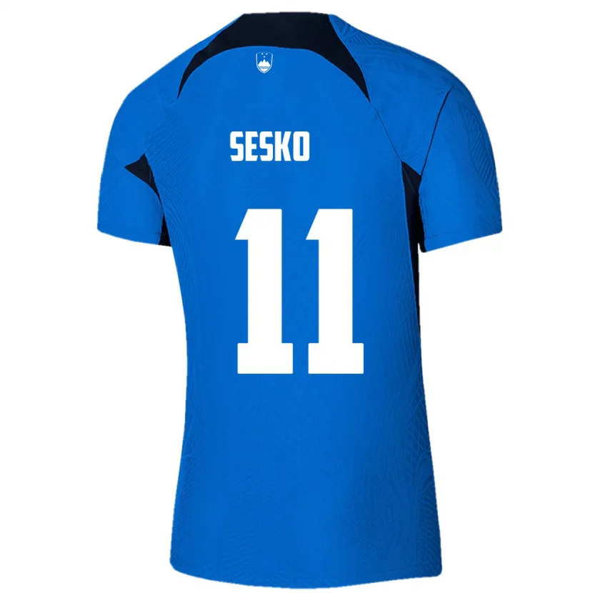 Danxen Męski Słowenia Benjamin Sesko #11 Niebieski Wyjazdowa Koszulka 24-26 Koszulki Klubowe