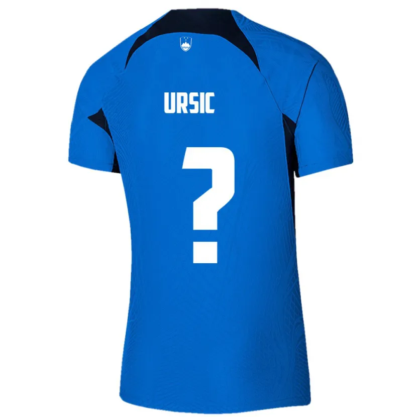 Danxen Męski Słowenia David Ursic #0 Niebieski Wyjazdowa Koszulka 24-26 Koszulki Klubowe