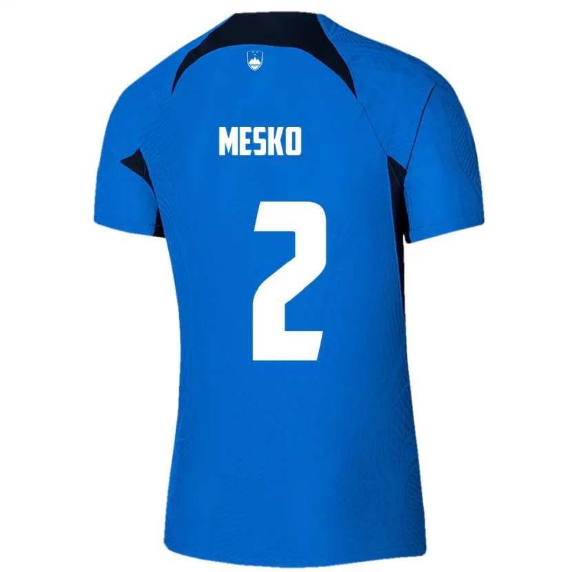 Danxen Męski Słowenia Zan Mesko #2 Niebieski Wyjazdowa Koszulka 24-26 Koszulki Klubowe