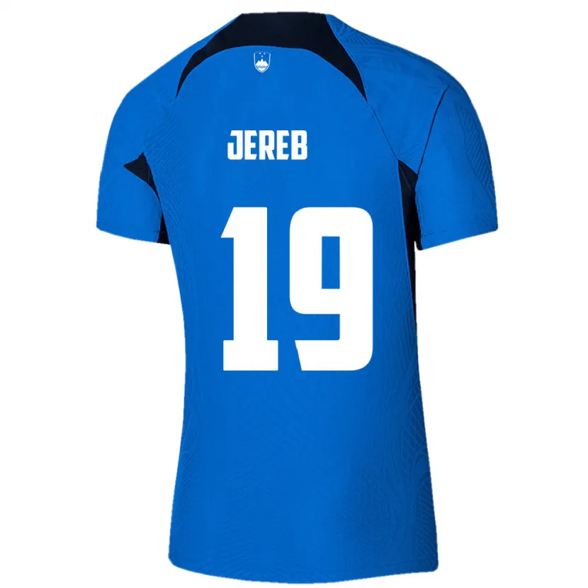 Danxen Męski Słowenia David Jereb #19 Niebieski Wyjazdowa Koszulka 24-26 Koszulki Klubowe
