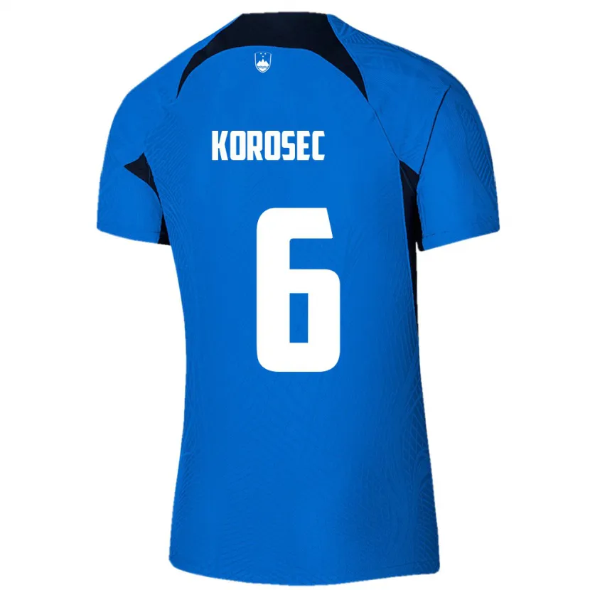 Danxen Męski Słowenia Kaja Korošec #6 Niebieski Wyjazdowa Koszulka 24-26 Koszulki Klubowe