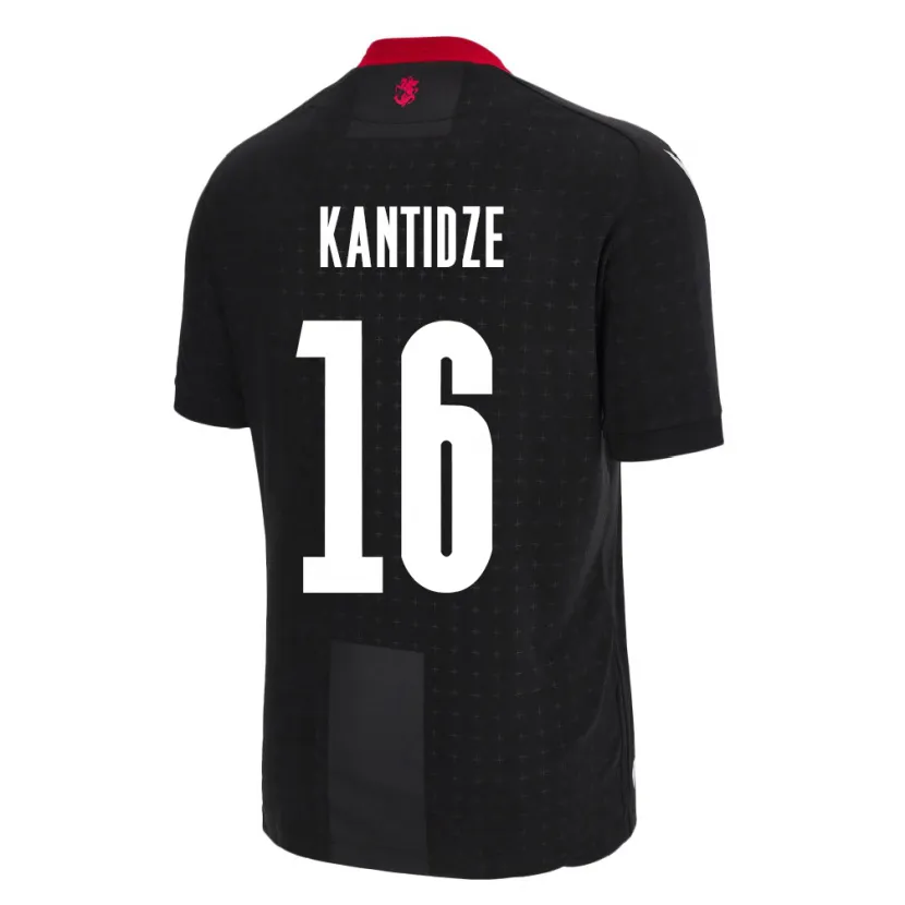 Danxen Męski Georgia Nikoloz Kantidze #16 Czarny Wyjazdowa Koszulka 24-26 Koszulki Klubowe