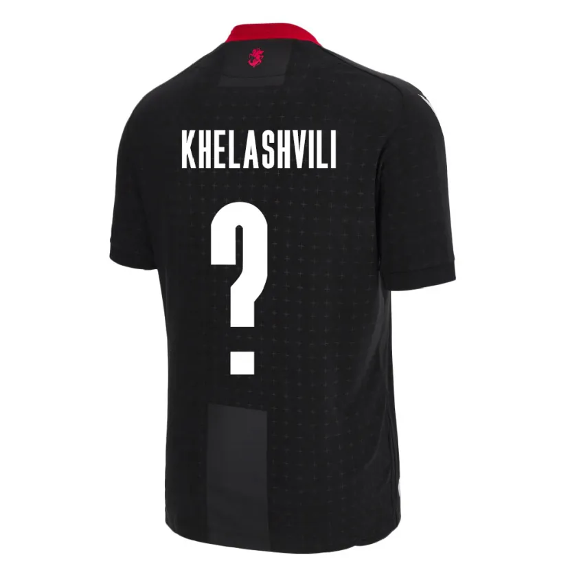 Danxen Męski Georgia Luka Khelashvili #0 Czarny Wyjazdowa Koszulka 24-26 Koszulki Klubowe