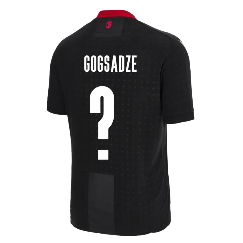 Danxen Męski Georgia Giorgi Gogsadze #0 Czarny Wyjazdowa Koszulka 24-26 Koszulki Klubowe