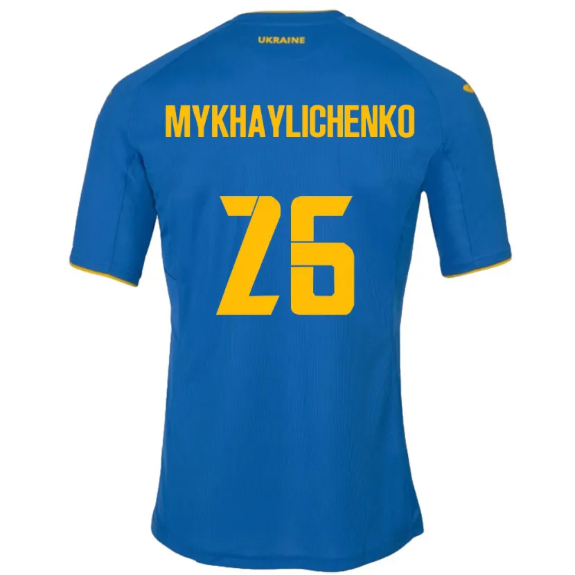 Danxen Męski Ukraina Bogdan Mykhaylichenko #26 Niebieski Wyjazdowa Koszulka 24-26 Koszulki Klubowe