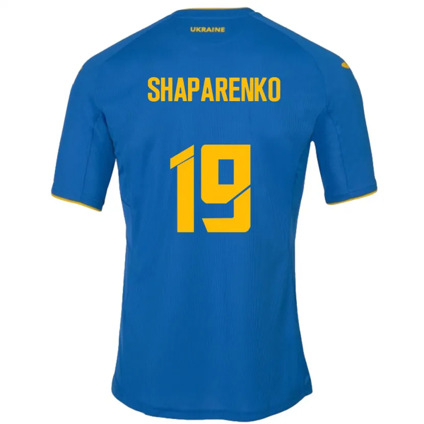 Danxen Męski Ukraina Mykola Shaparenko #19 Niebieski Wyjazdowa Koszulka 24-26 Koszulki Klubowe
