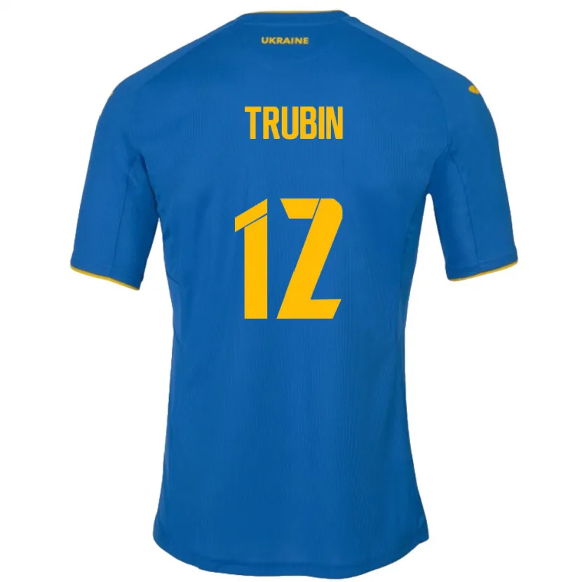 Danxen Męski Ukraina Anatoliy Trubin #12 Niebieski Wyjazdowa Koszulka 24-26 Koszulki Klubowe