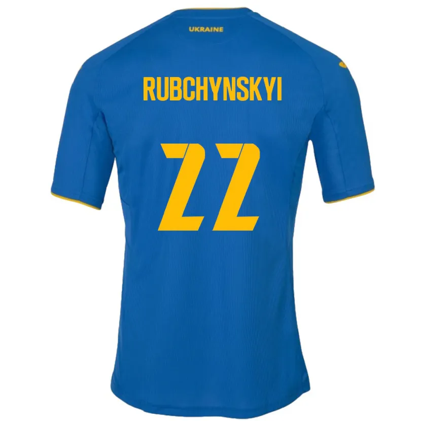Danxen Męski Ukraina Valentyn Rubchynskyi #22 Niebieski Wyjazdowa Koszulka 24-26 Koszulki Klubowe