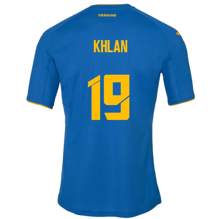 Danxen Męski Ukraina Maksym Khlan #19 Niebieski Wyjazdowa Koszulka 24-26 Koszulki Klubowe
