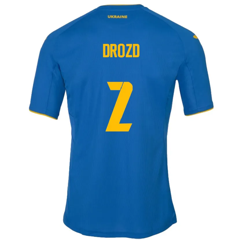 Danxen Męski Ukraina Anton Drozd #2 Niebieski Wyjazdowa Koszulka 24-26 Koszulki Klubowe
