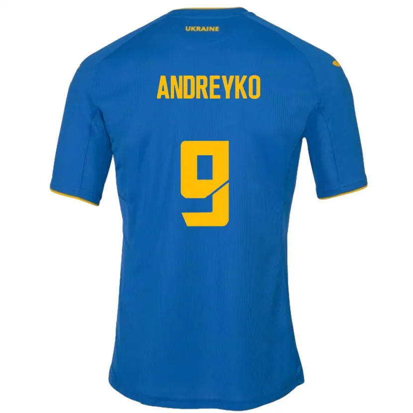 Danxen Męski Ukraina Ivan Andreyko #9 Niebieski Wyjazdowa Koszulka 24-26 Koszulki Klubowe