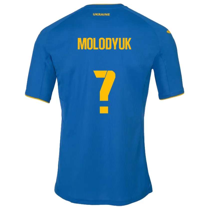 Danxen Męski Ukraina Yelyzaveta Molodyuk #0 Niebieski Wyjazdowa Koszulka 24-26 Koszulki Klubowe