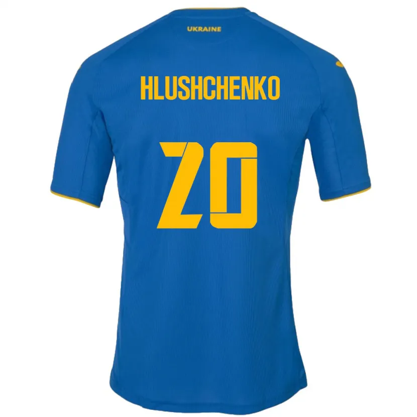 Danxen Męski Ukraina Inna Hlushchenko #20 Niebieski Wyjazdowa Koszulka 24-26 Koszulki Klubowe