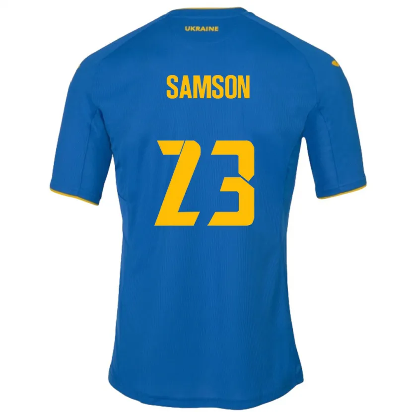 Danxen Męski Ukraina Kateryna Samson #23 Niebieski Wyjazdowa Koszulka 24-26 Koszulki Klubowe