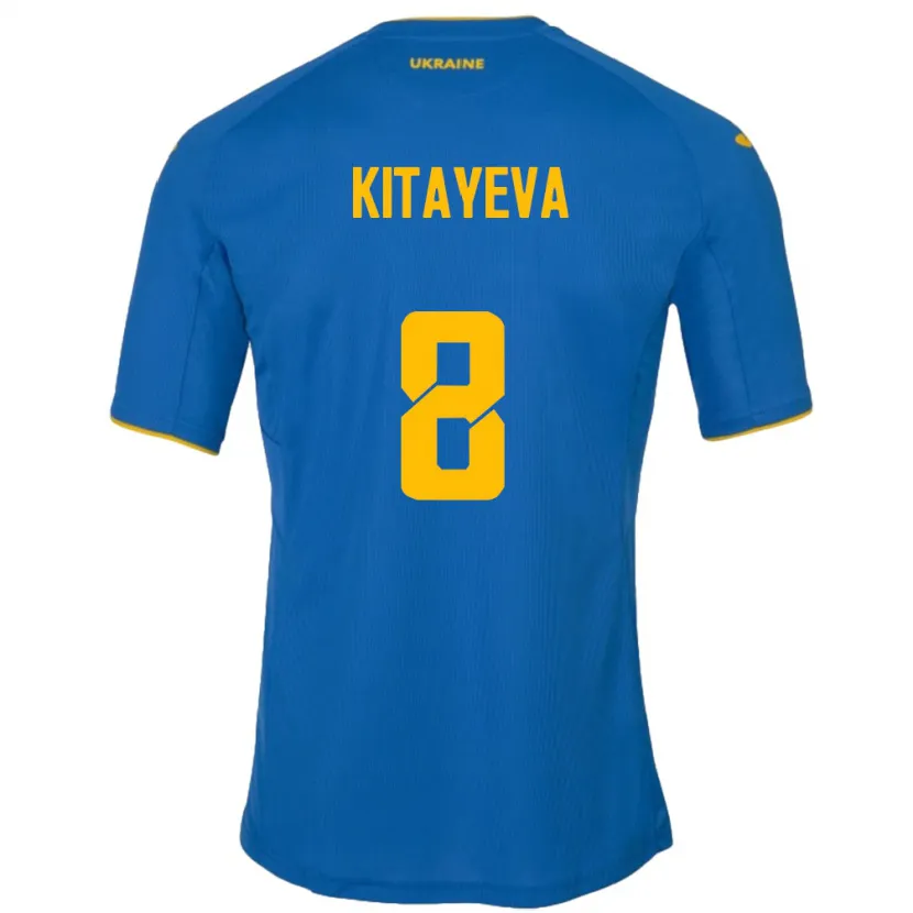 Danxen Męski Ukraina Tetyana Kitayeva #8 Niebieski Wyjazdowa Koszulka 24-26 Koszulki Klubowe