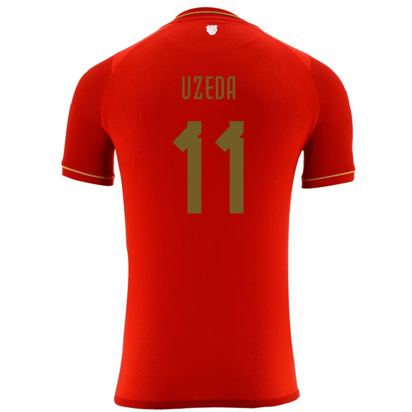 Danxen Męski Boliwia Javier Uzeda #11 Czerwony Wyjazdowa Koszulka 24-26 Koszulki Klubowe