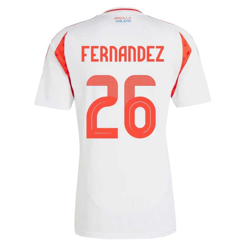 Danxen Męski Chile Nicolás Fernández #26 Biały Wyjazdowa Koszulka 24-26 Koszulki Klubowe