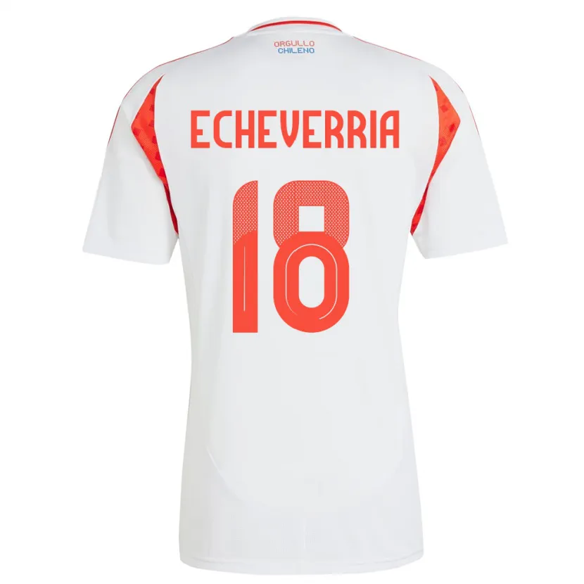 Danxen Męski Chile Rodrigo Echeverría #18 Biały Wyjazdowa Koszulka 24-26 Koszulki Klubowe