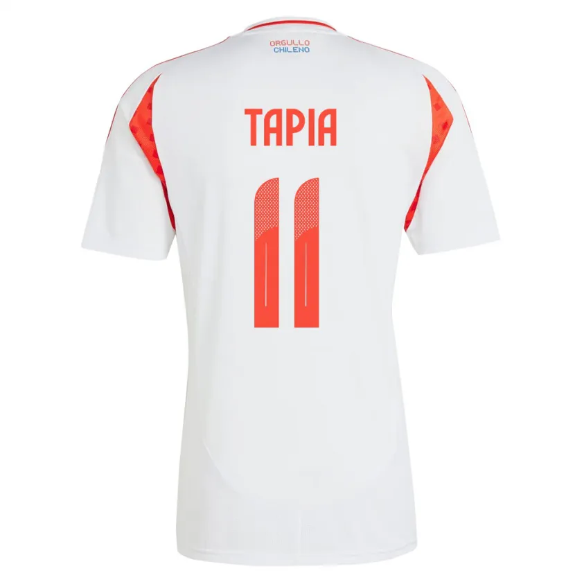 Danxen Męski Chile Gonzalo Tapia #11 Biały Wyjazdowa Koszulka 24-26 Koszulki Klubowe