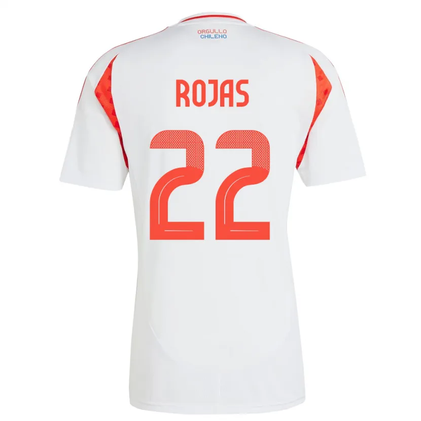 Danxen Męski Chile Jeyson Rojas #22 Biały Wyjazdowa Koszulka 24-26 Koszulki Klubowe