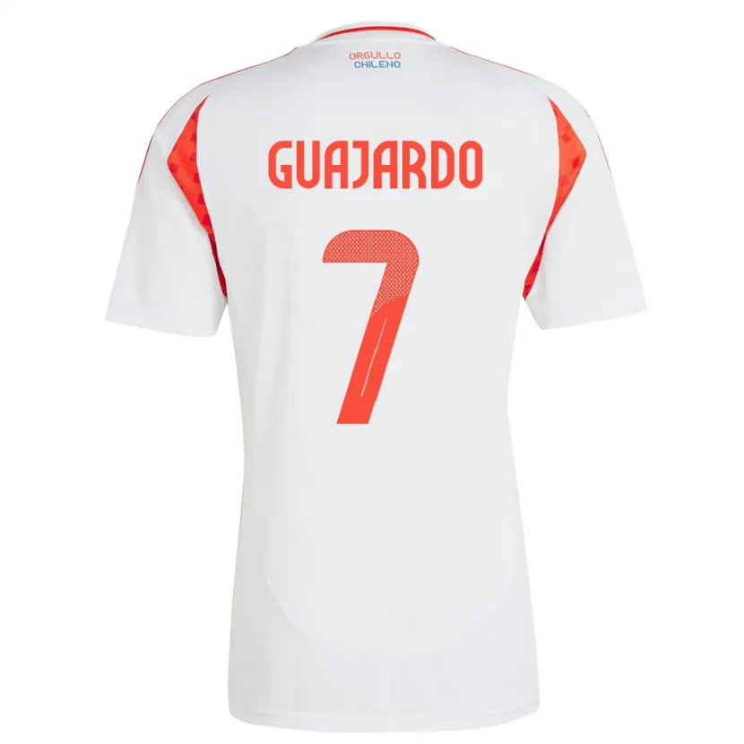 Danxen Męski Chile Paolo Guajardo #7 Biały Wyjazdowa Koszulka 24-26 Koszulki Klubowe