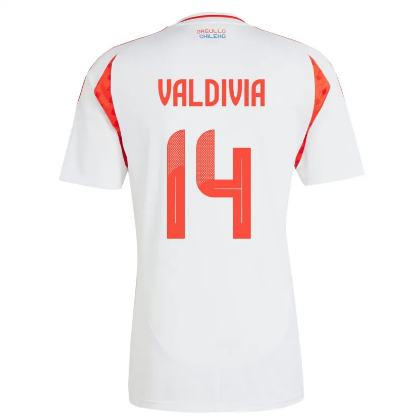 Danxen Męski Chile Felipe Valdivia #14 Biały Wyjazdowa Koszulka 24-26 Koszulki Klubowe