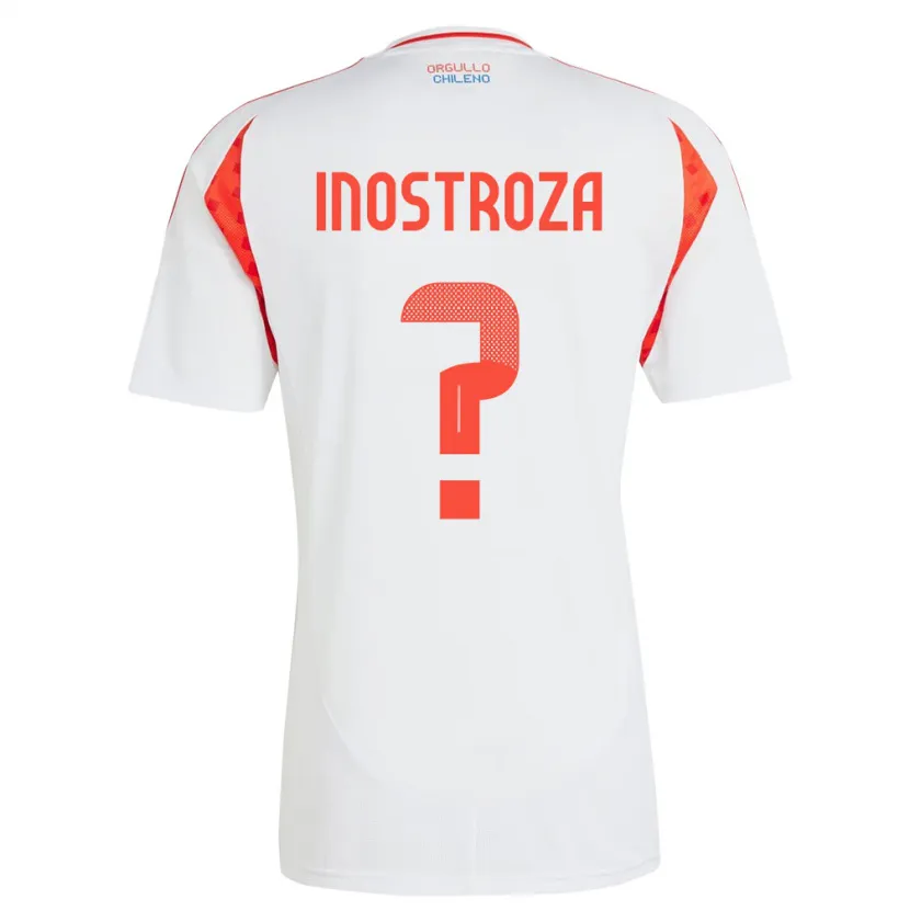 Danxen Męski Chile Fernando Inostroza #0 Biały Wyjazdowa Koszulka 24-26 Koszulki Klubowe