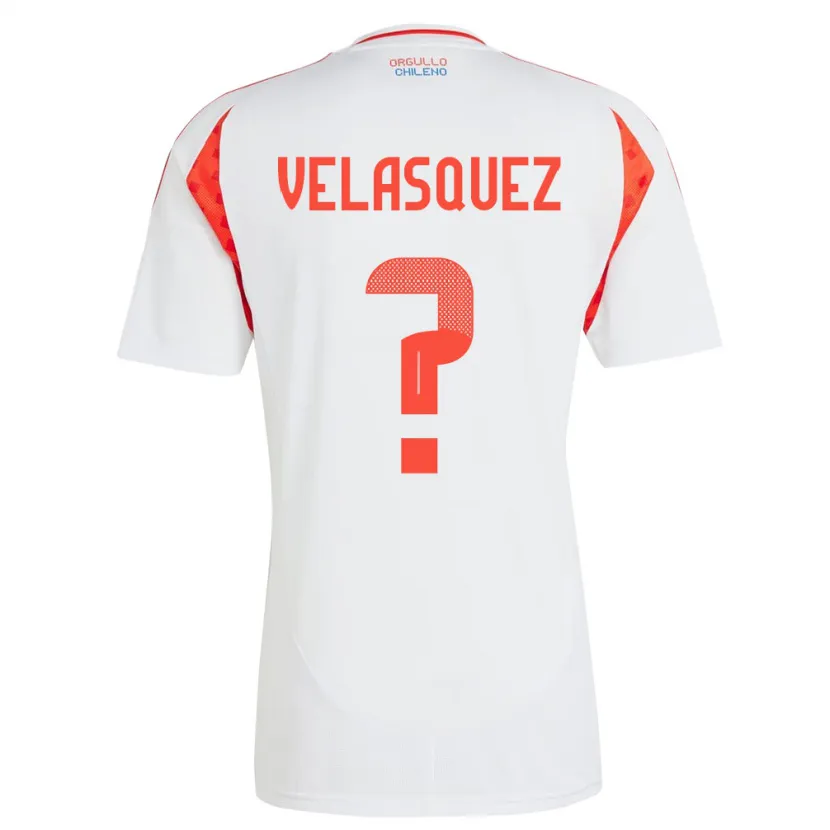Danxen Męski Chile Milovan Velásquez #0 Biały Wyjazdowa Koszulka 24-26 Koszulki Klubowe