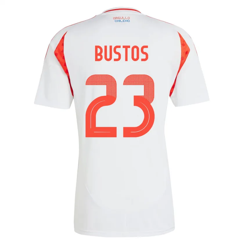 Danxen Męski Chile Ignacia Bustos #23 Biały Wyjazdowa Koszulka 24-26 Koszulki Klubowe