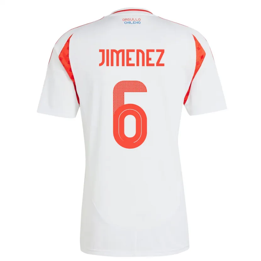 Danxen Męski Chile Yastin Jiménez #6 Biały Wyjazdowa Koszulka 24-26 Koszulki Klubowe