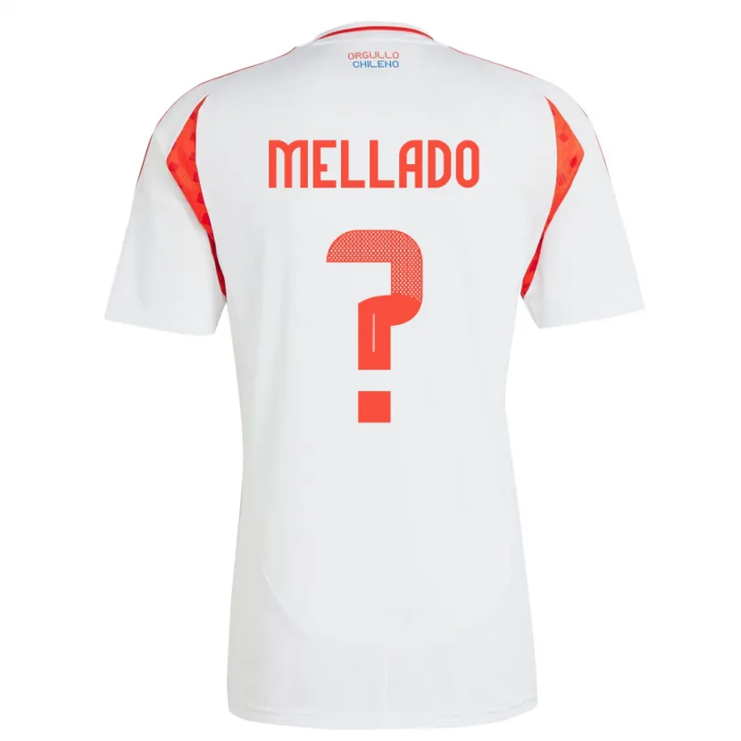Danxen Męski Chile Catalina Mellado #0 Biały Wyjazdowa Koszulka 24-26 Koszulki Klubowe
