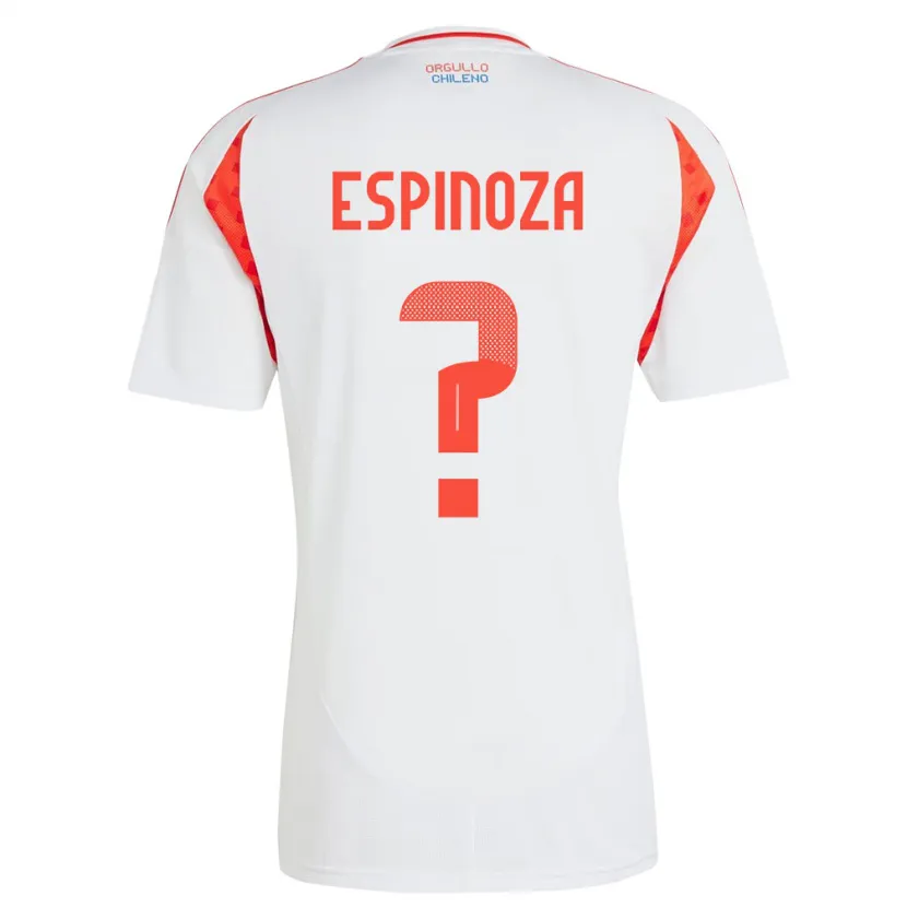 Danxen Męski Chile Gali Espinoza #0 Biały Wyjazdowa Koszulka 24-26 Koszulki Klubowe