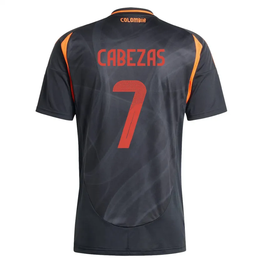 Danxen Męski Kolumbia Jorge Cabezas #7 Czarny Wyjazdowa Koszulka 24-26 Koszulki Klubowe